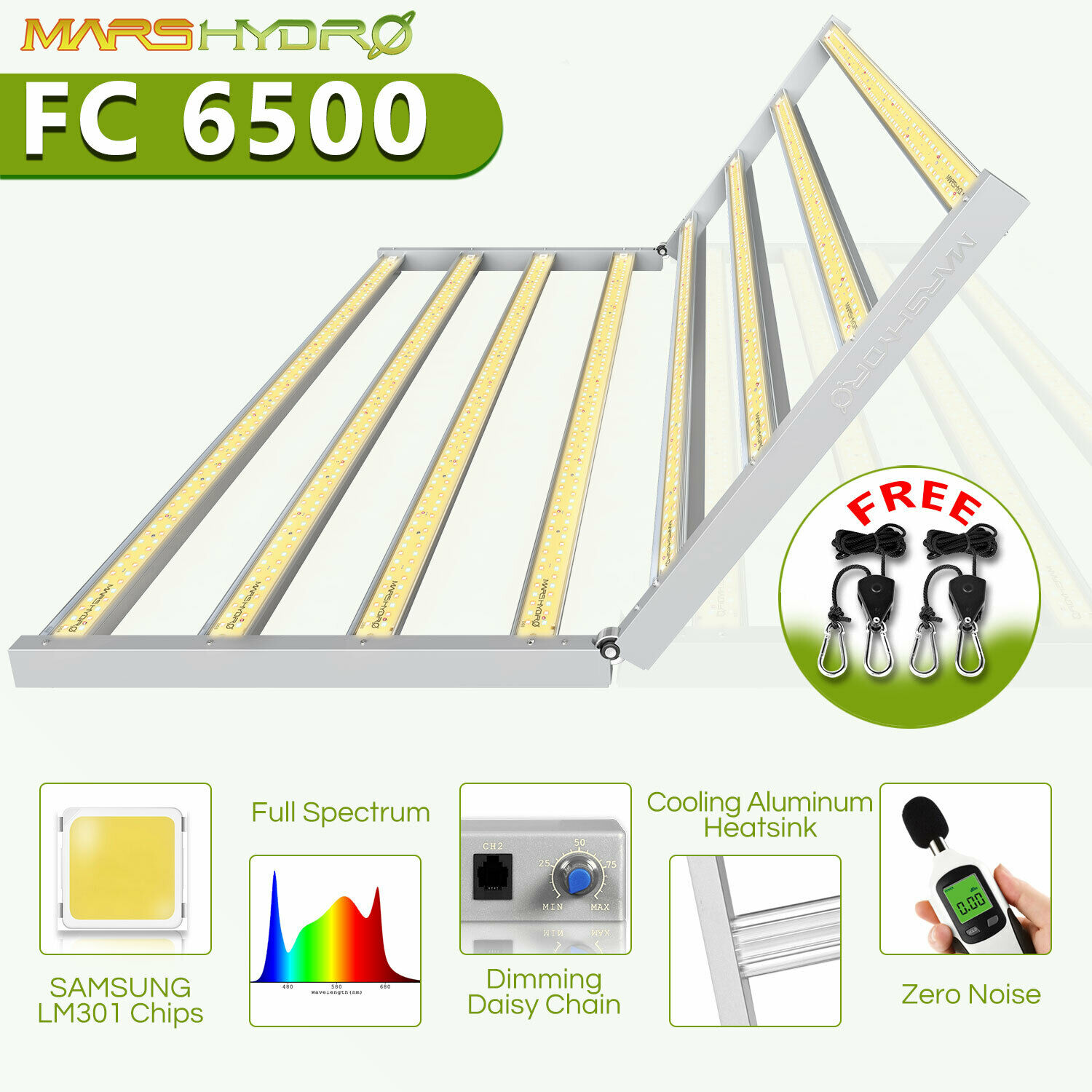Mars Hydro Fc 6500 Led Grow Light Samsunglm301b Commercial Greenhouse Indoor Kit