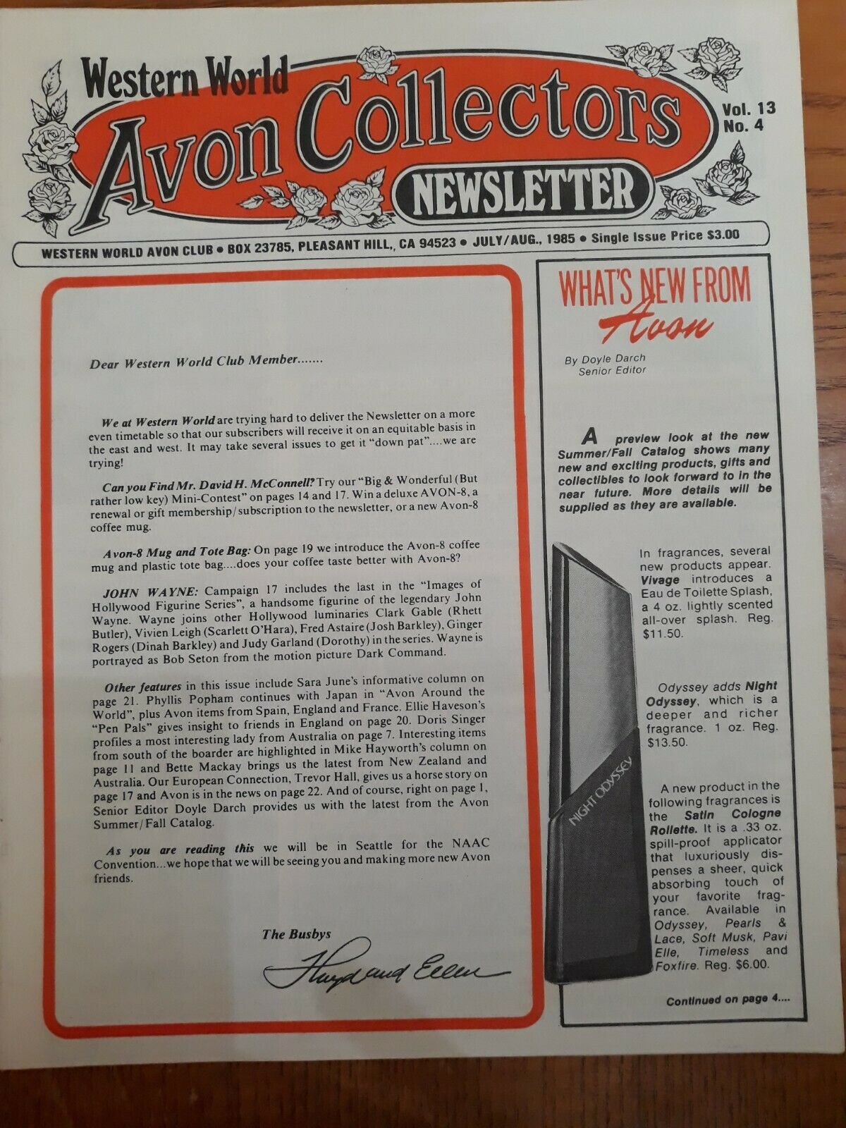 Western World Avon Collectors Newsletter - Vol 13 No 4 - March/april 1985