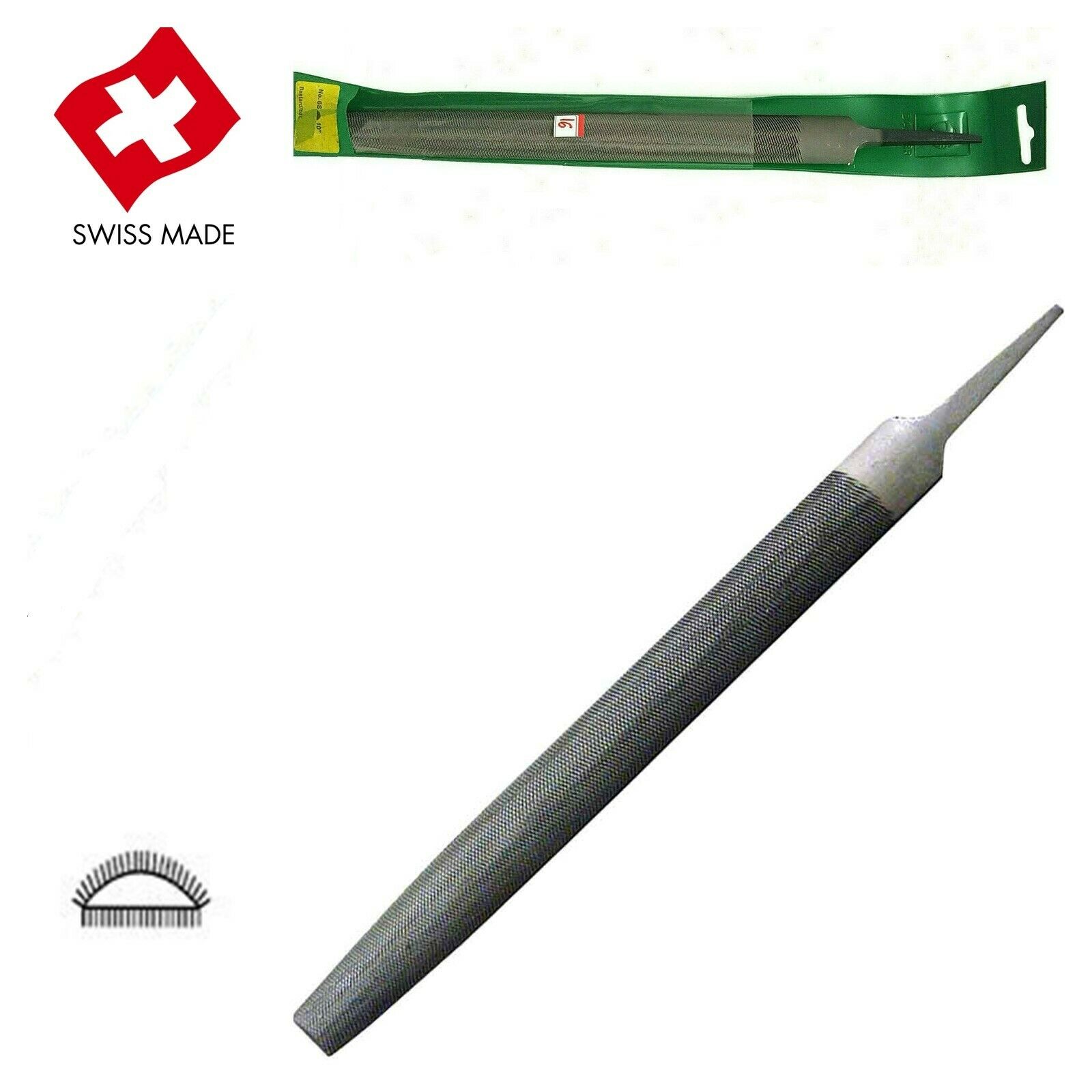 Baiter Swiss Needle File Half Round - 250mm 10" Long Now No16