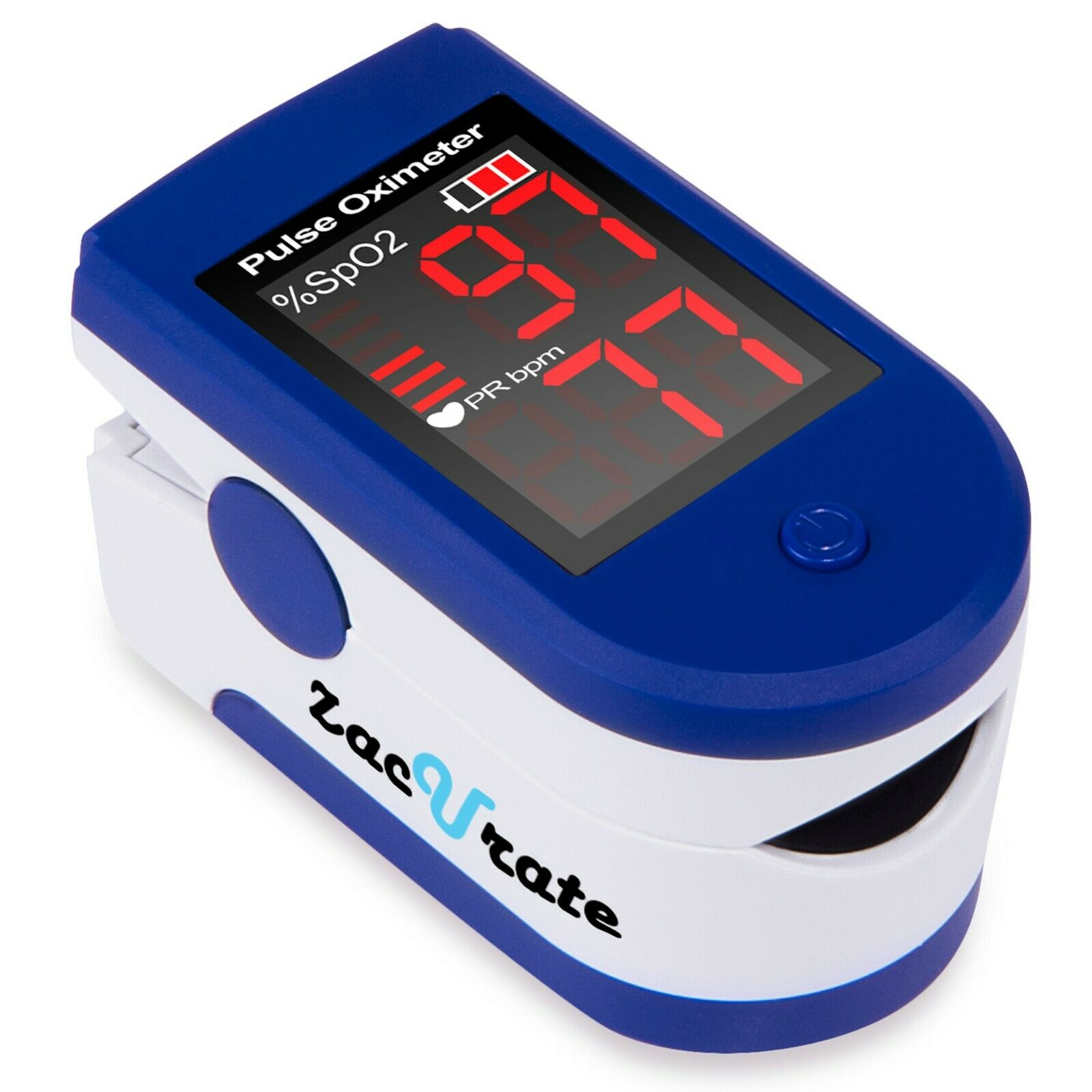 Zacurate Sapphire Blue Fingertip Pulse Oximeter Blood Oxygen Saturation Monitor