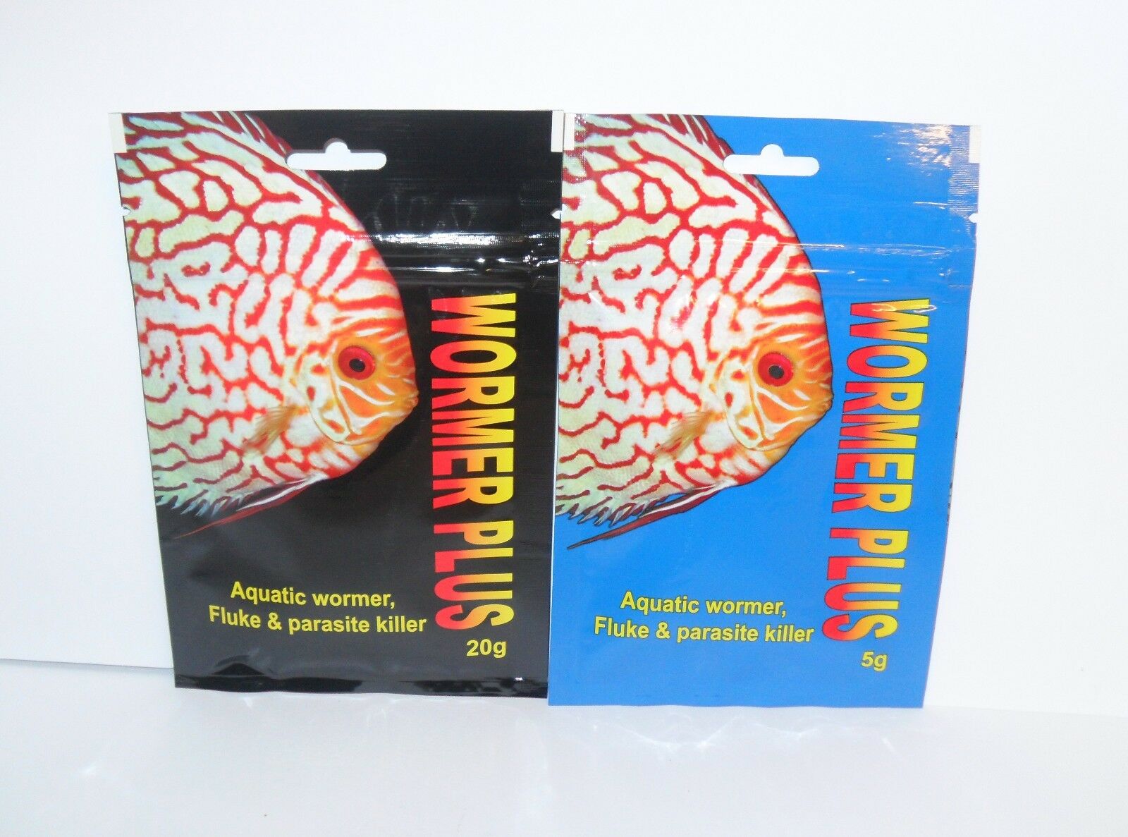 Wormer Plus 5g & 20g Pack Aquarium Fish Wormer, Fluke & Parasite Killer
