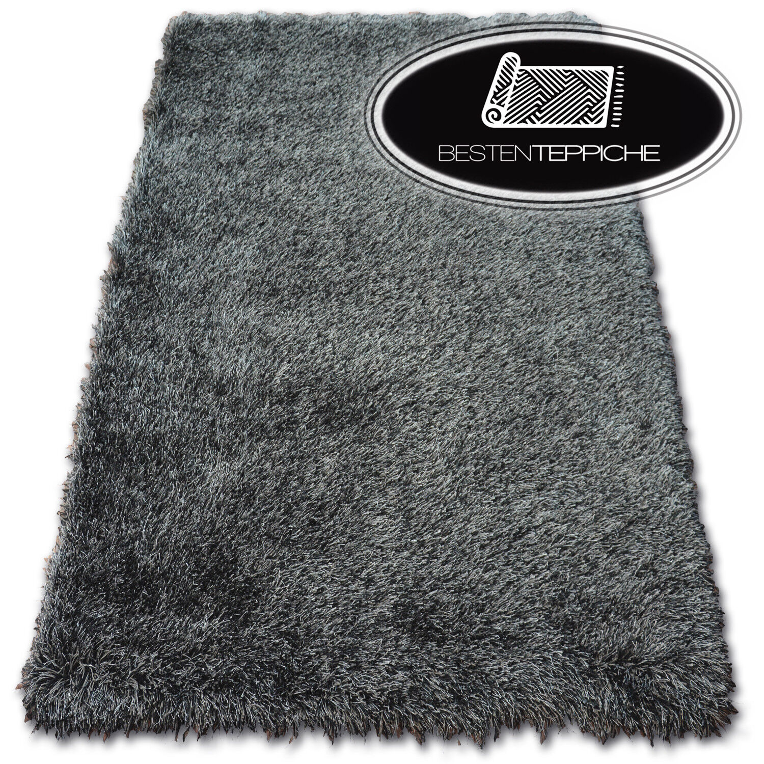 Amazing Soft And Thick Rugs Black " Love Shaggy " Polyester 2 3/8in