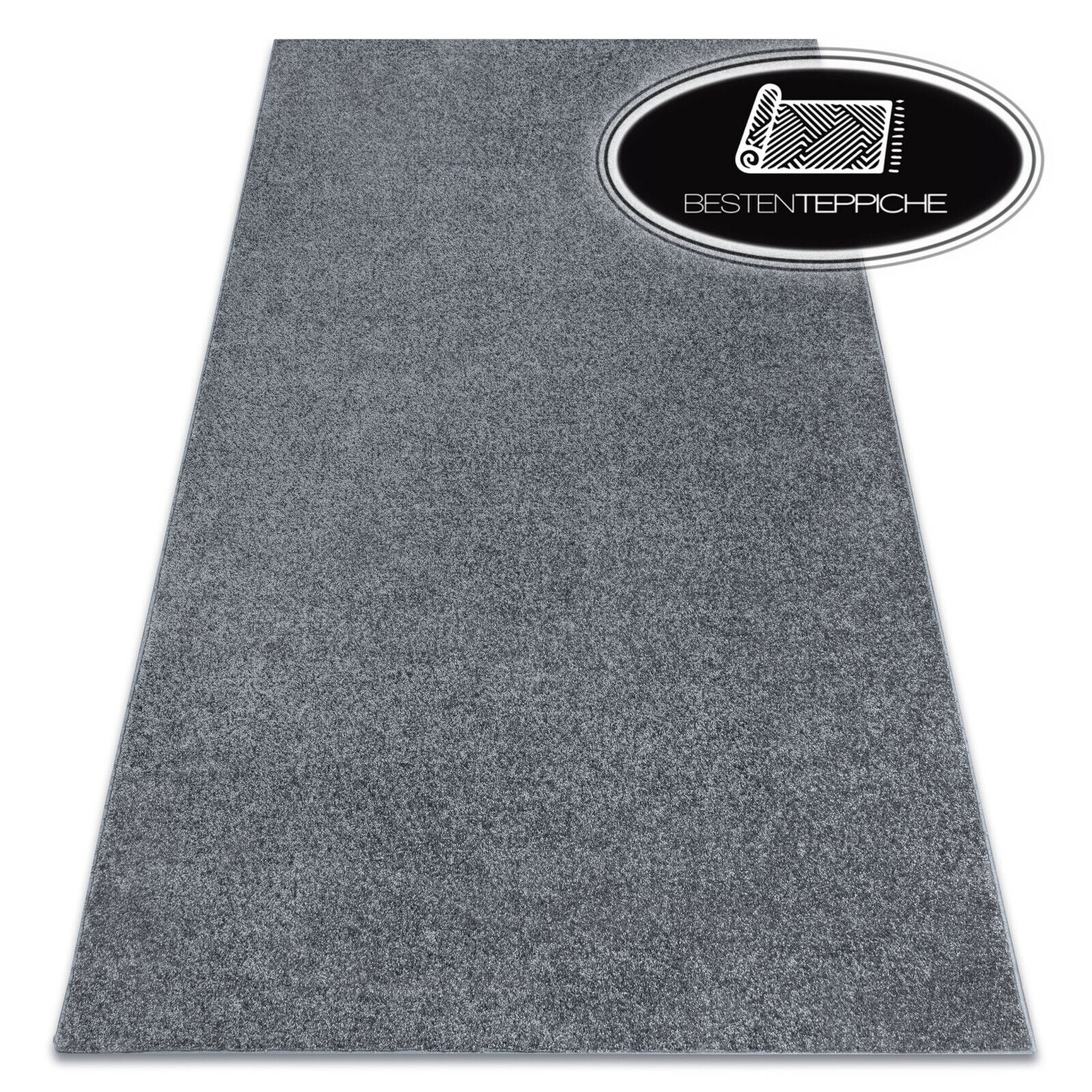 Modern Carpet Floor 'santa Fe' Grey Plain Smooth Large Rugs On Dimensions