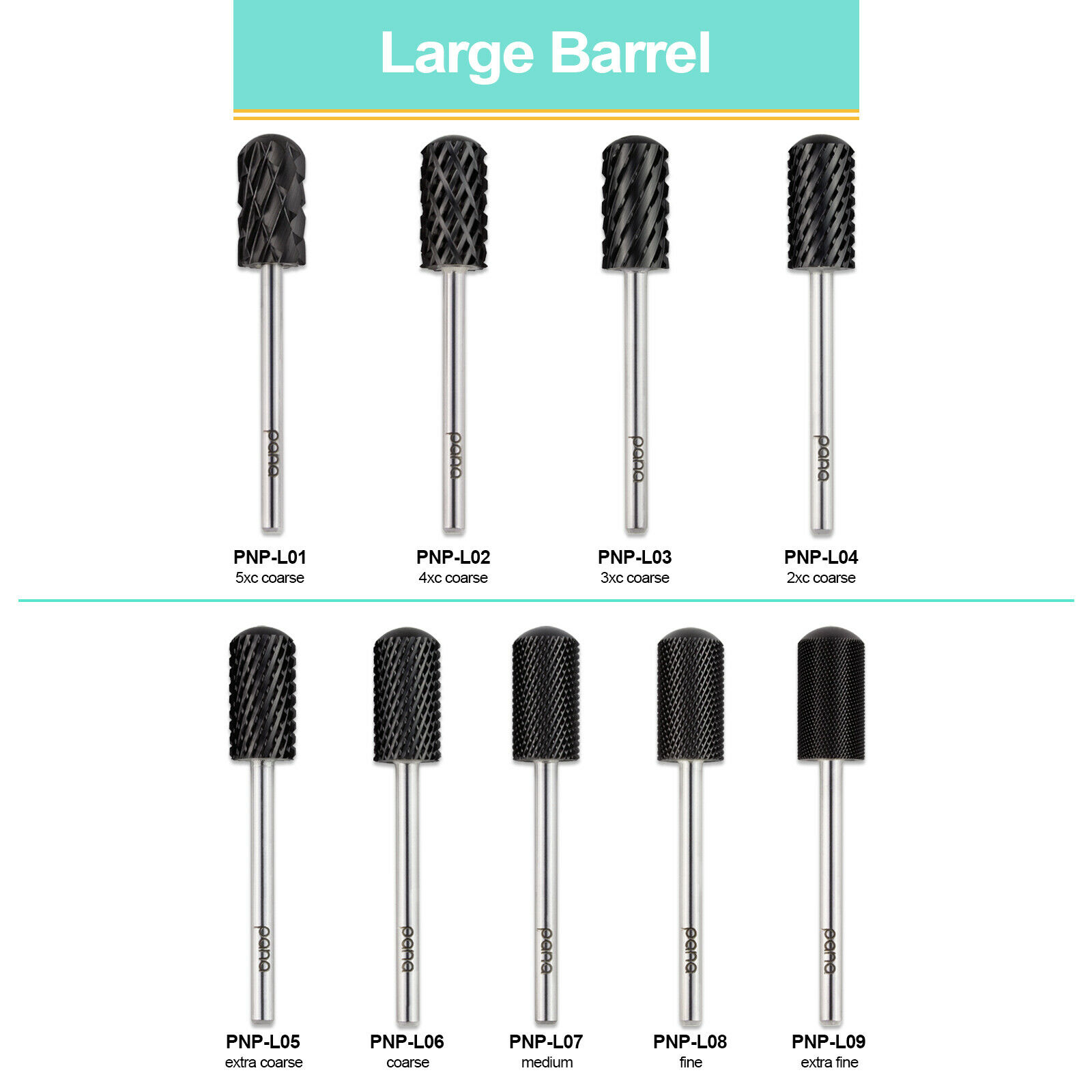 Usa Dlc Large Barrel Smooth Top Black Nail Carbide Drill Bit - 3/32" Shank Size