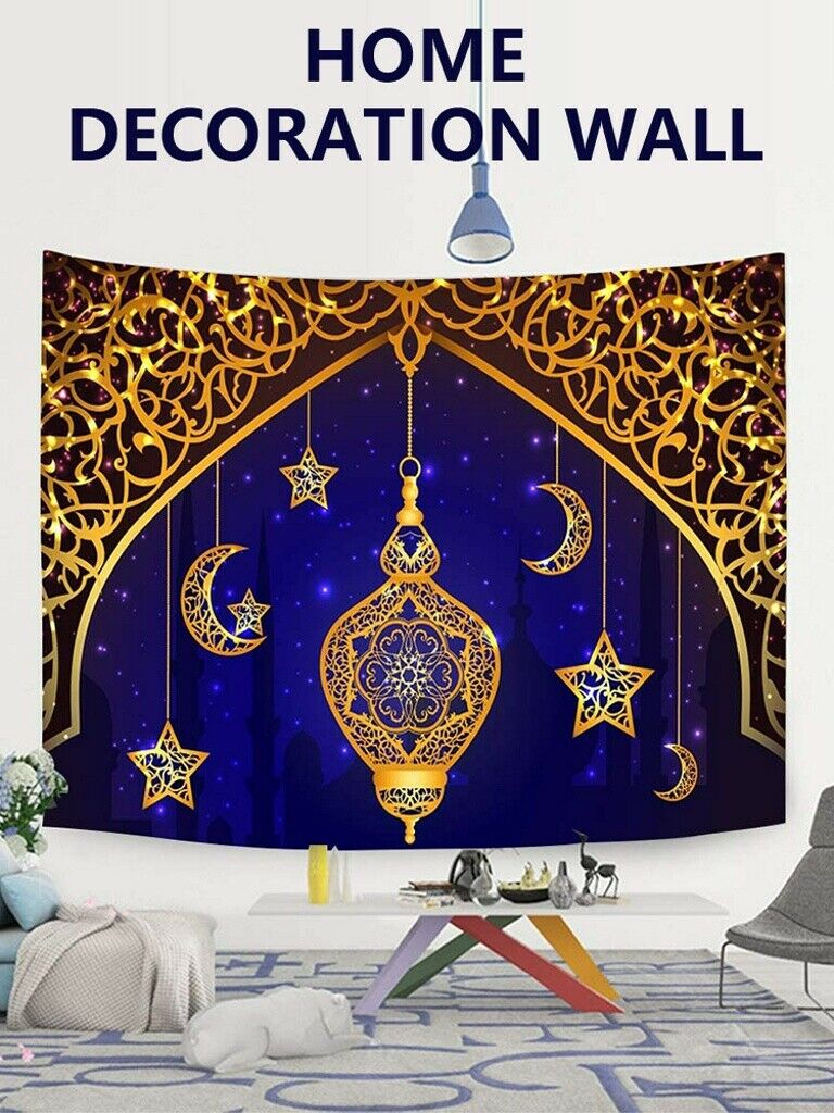 Eid Muslim Tapestry Moon Star Lantern Ramadan Lesser Balram Party Wall Ger