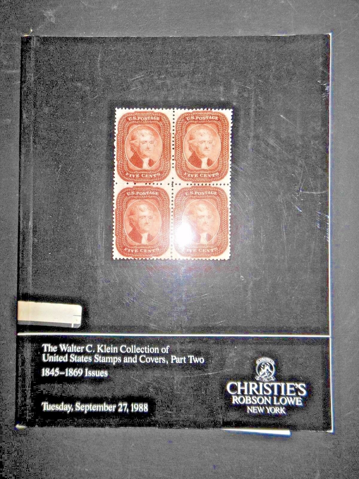 1988 Christie's United States Stamps & Covers Auction Catalog Walter Klein Coll.