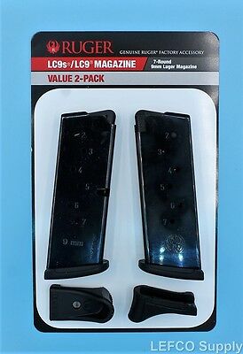 New Ruger Lc9 Lc9s Ec9s Magazine W/extension 7-round Rd 9mm Value 2-pack 90642