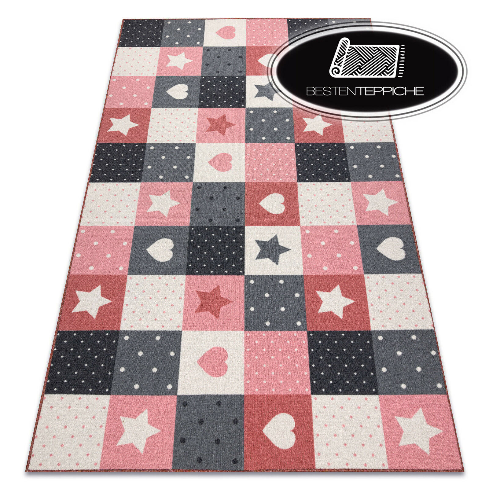Modern Original Carpet Floor 'stars' Stars Pink/grey Rugs On Dimensions
